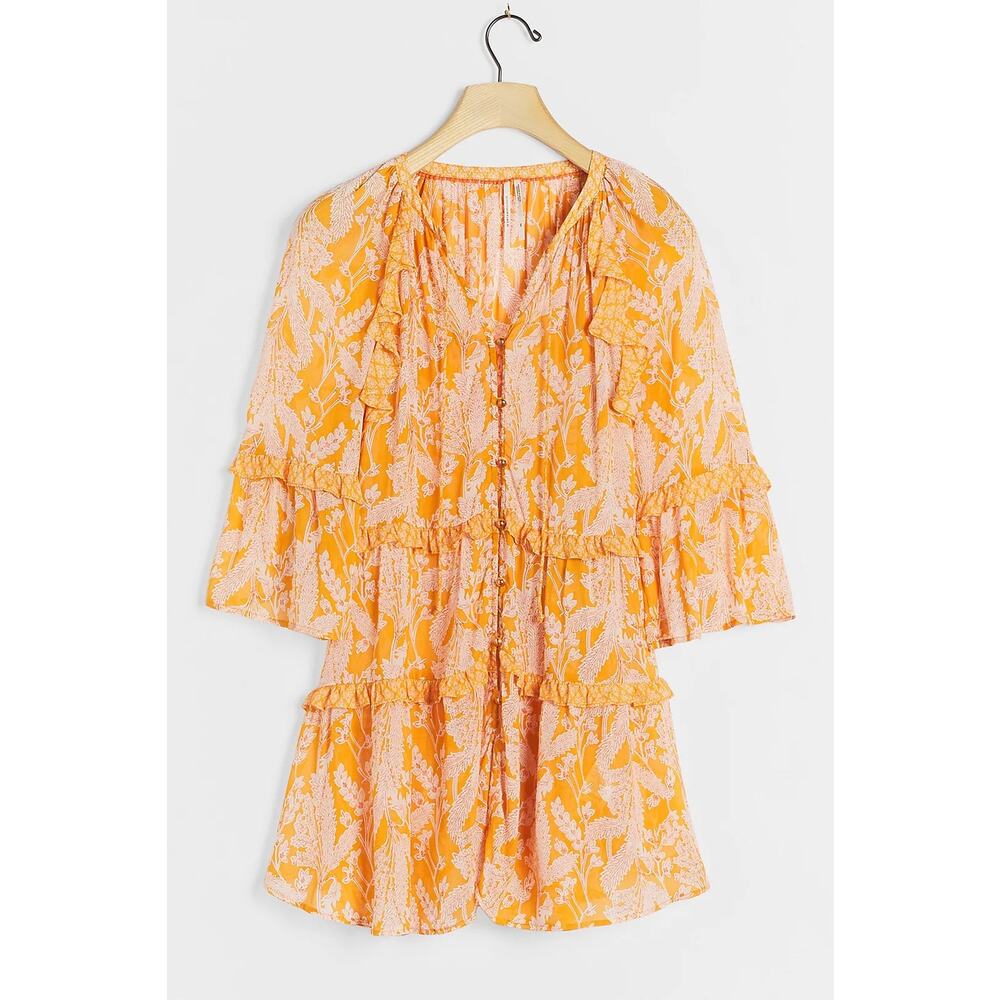 By Anthropologie Mia Tiered Tunic Top M Boho Bohemian